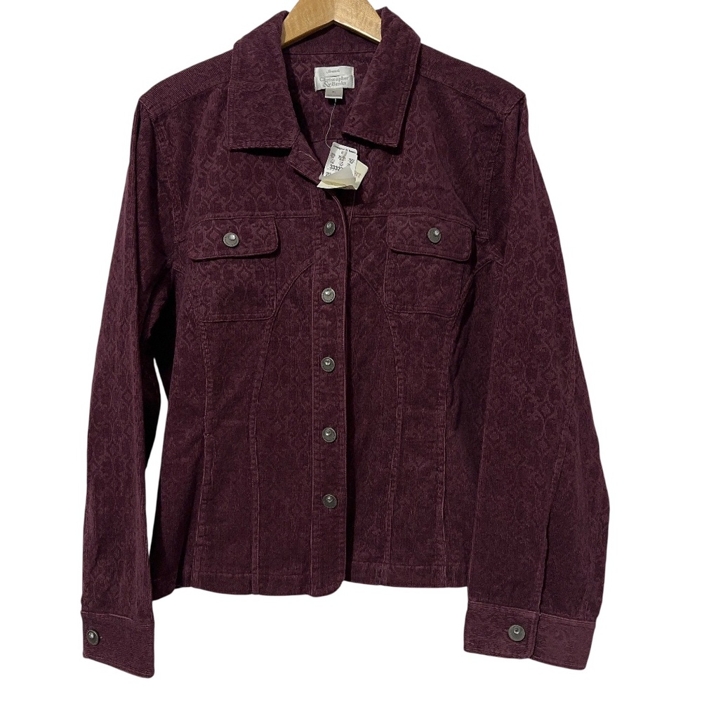 NWT Christopher & Banks Womens Corduroy Jacket XL 4 Pockets Casual